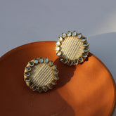CC-ROUND KUNDAN STUDS handmade earring